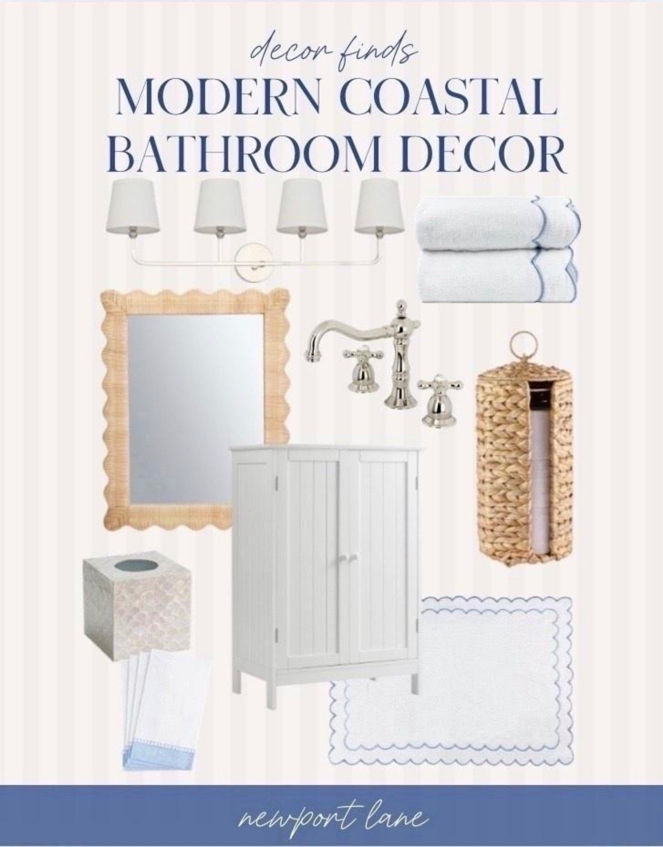 My coastal bathroom decor brings blue and white accents, natural textures, and seaside-inspired pieces for a fresh, spa-like feel. I love how these curated coastal bathroom finds make the space feel bright, breezy, and designer-inspired.

#LTKHome #LTKSaleAlert #LTKSeasonal