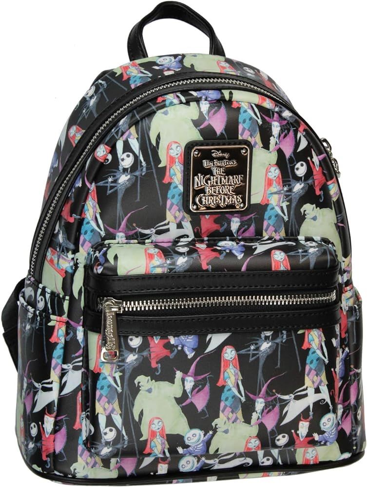 The Nightmare Before Christmas Allover Watercolor Character Print Mini Backpack | Amazon (US)