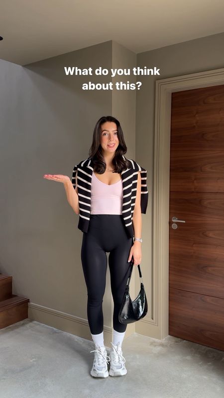 Spring outfits, Adanola, Lululemon, black leggings, Axel Arigato, striped jumper, black vest top, boat neck top, Weekday, Bershka, black maxi skirt, low waist maxi skirt, corset top, Abercrombie & Fitch, Curve Love straight leg jeans 

#LTKVideo #LTKeurope #LTKstyletip