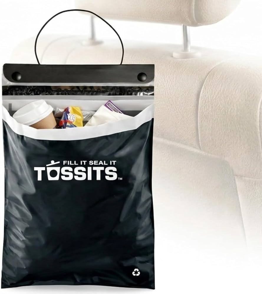 Tossits Recycled Disposable Car Trash Bags \u2013 Leakproof, Smell Proof Hanging Garbage Bags for... | Amazon (US)