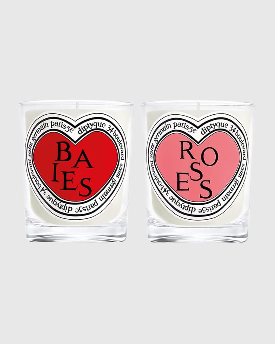 DIPTYQUE 2024 Limited Edition Valentines Baies and Roses Candle Duo 2 x 190 g | Neiman Marcus