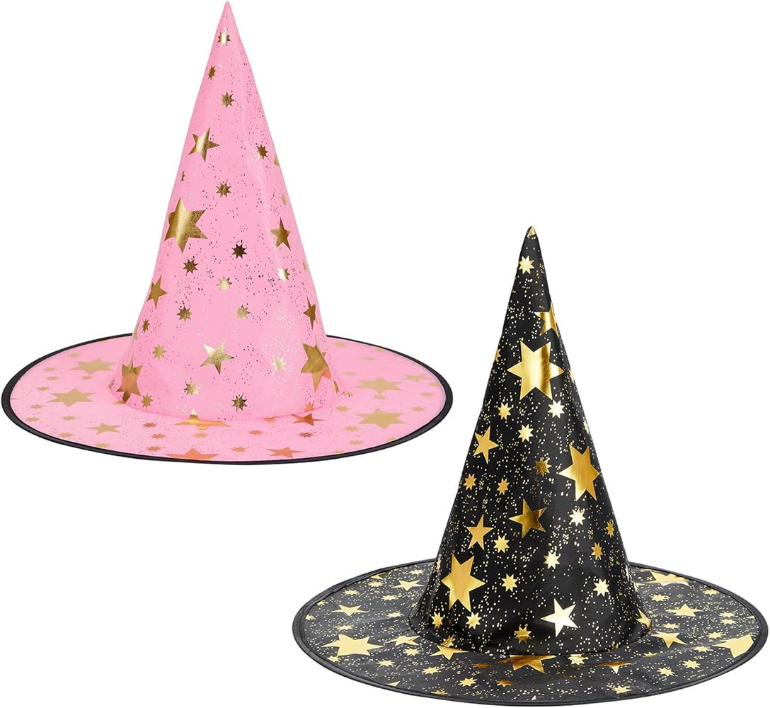 Century Star Witch Hat for Women Halloween Wizard Hat with Gold Star Party Hats for Adults Hallow... | Amazon (US)
