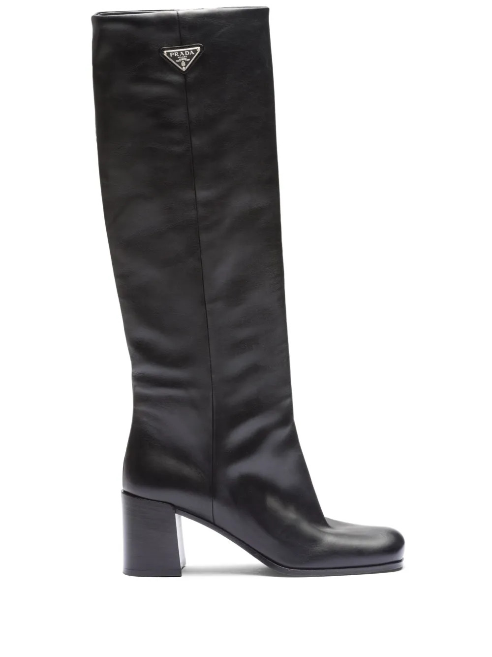 Prada logo-plaque Leather Boots - Farfetch | Farfetch Global