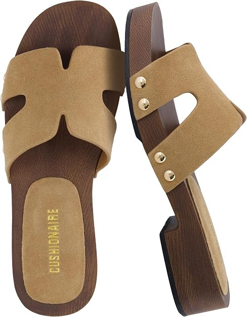 CUSHIONAIRE Thai 100% Genuine Leather Suede Platform Sandals for Women Adjustable Strap Heeled Sl... | Amazon (US)