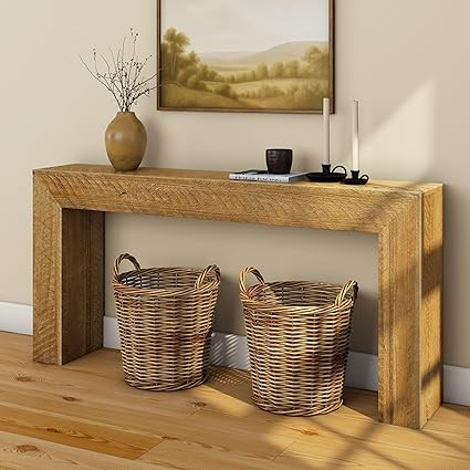 Plank+Beam 66 Inch Camden Console Table - Solid Pine Wood, Easy Assembly for Living Room or Entry... | Amazon (US)