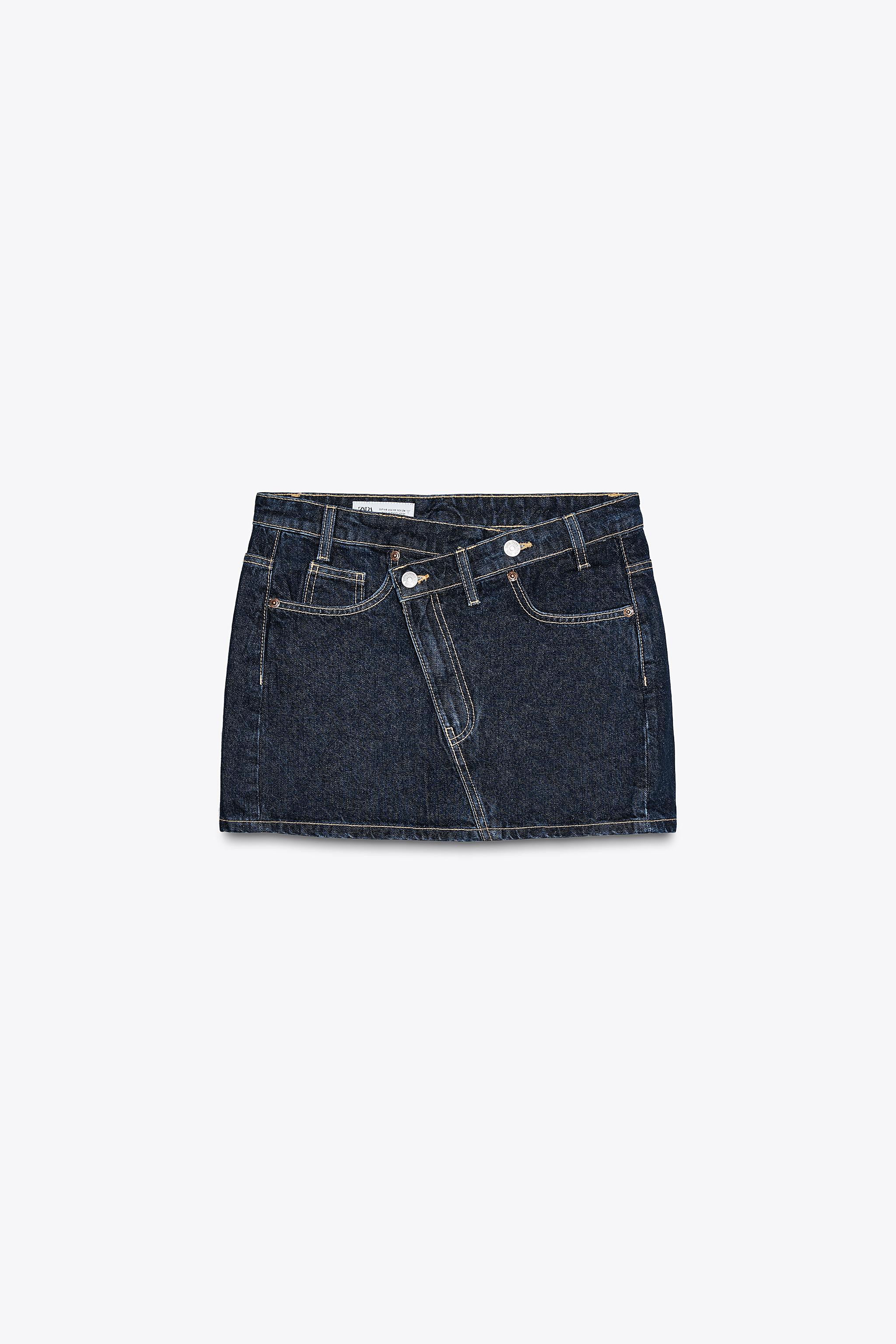 TRF CROSSOVER WAIST DENIM SKIRT | Zara US