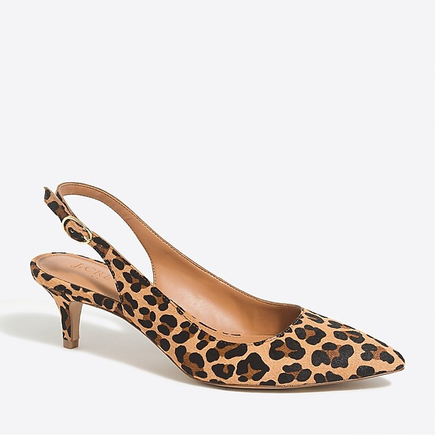 Esme calf hair slingback kitten heels | J.Crew Factory