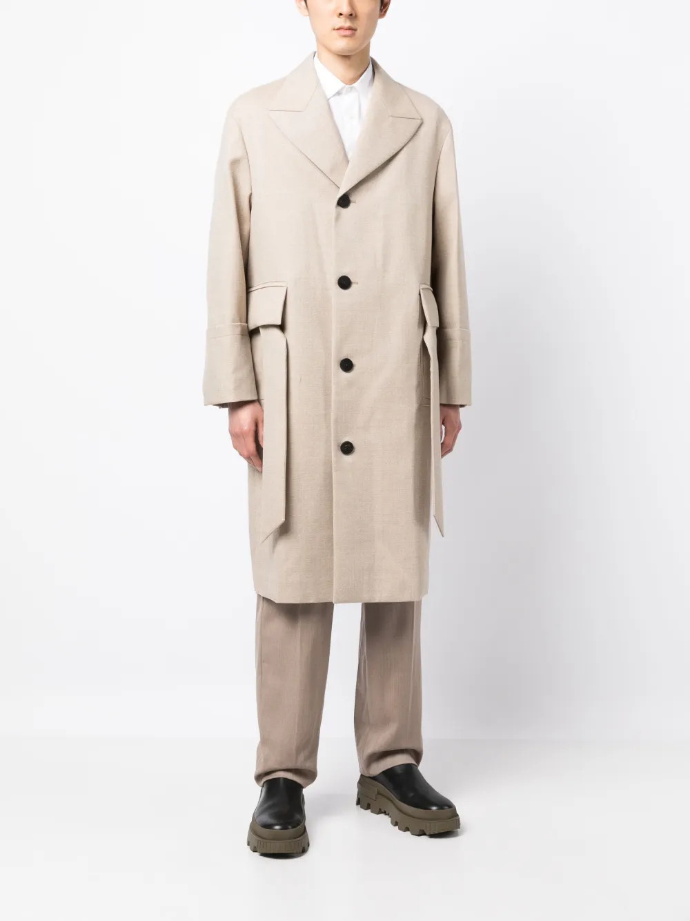 Wooyoungmi Manteau En Laine à Simple Boutonnage - Farfetch | Farfetch Global