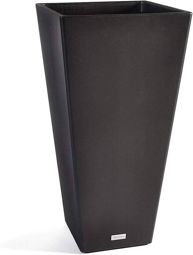 Veradek V-Resin Indoor/Outdoor Taper Planter, Set of 2 (30 inch, Black) | Amazon (US)