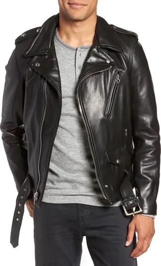 '50s Oil Tanned Cowhide Leather Moto Jacket | Nordstrom