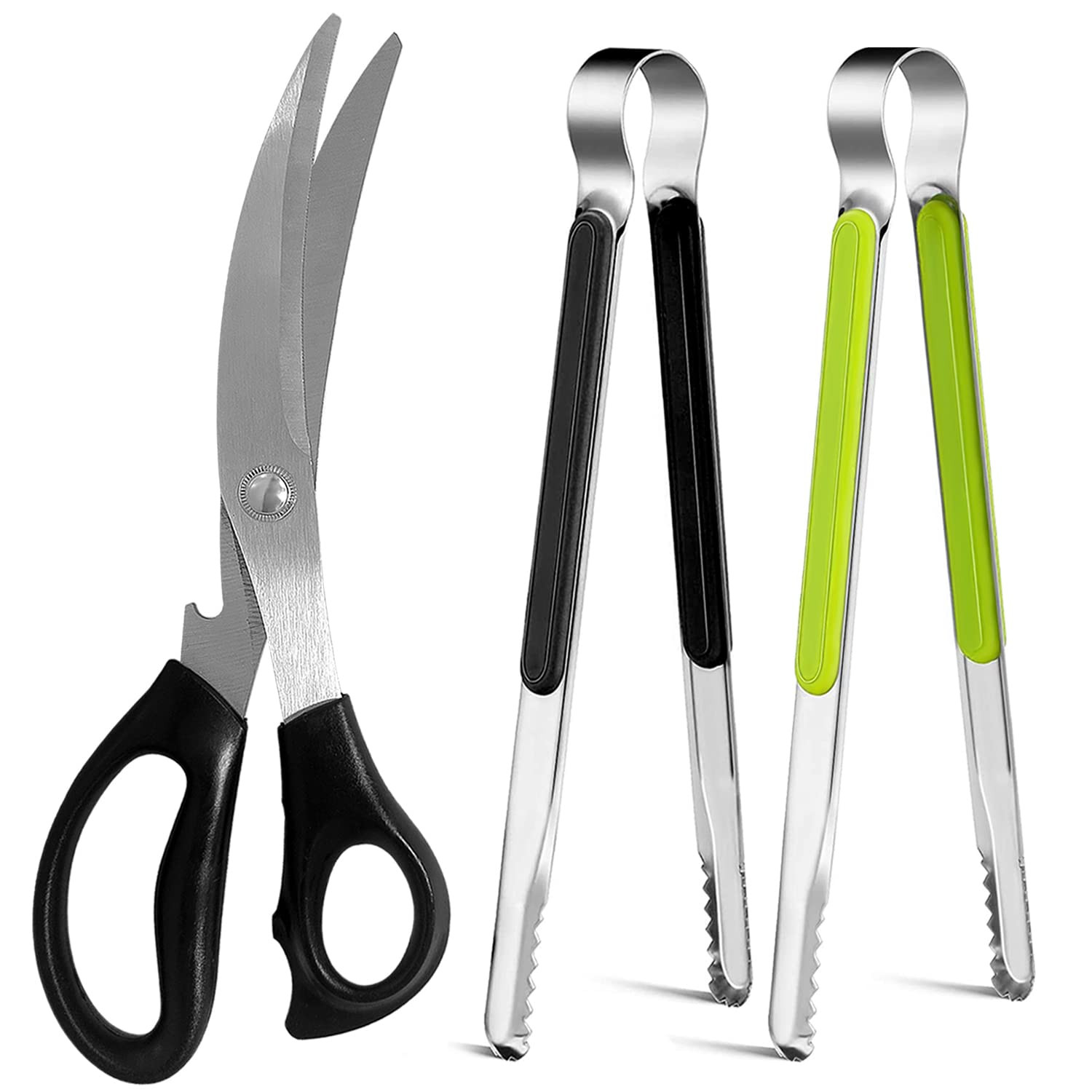 Kitchen Scissors. Korean Barbecue Scissors and Tongs Set, Kitchen Shears and Tongs for Cutting Me... | Amazon (US)