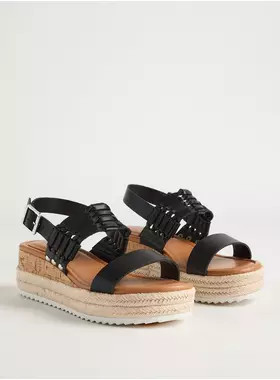 Double Strap Woven Platform Sandal (WW) | Torrid (US & Canada)