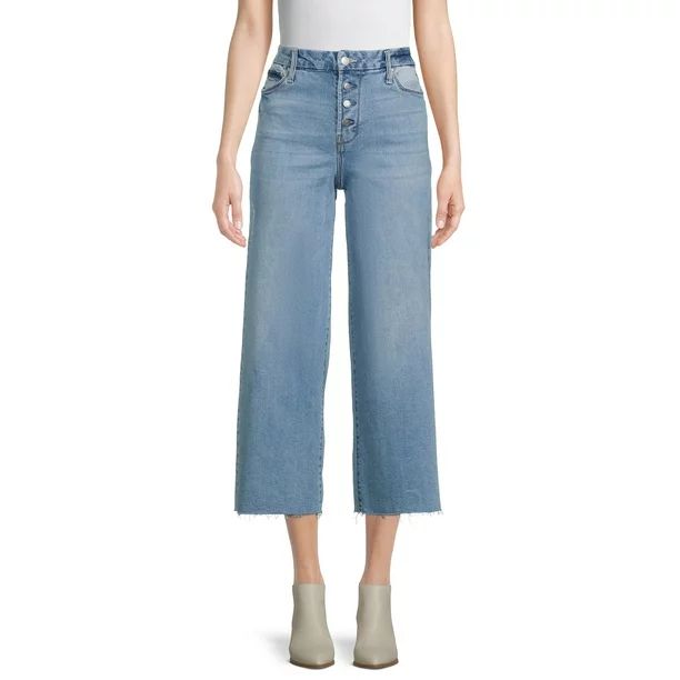 Time and Tru Women's Wide Leg Crop Jeans - Walmart.com | Walmart (US)