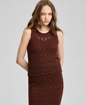 Women's Sleeveless Crochet Cotton Tank Top | Macy's