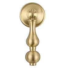 Antique Brass Cabinet Drop Pulls 6 Pack, Solid Brass Dresser Drawers Knobs, Modern Cupboard Wardr... | Amazon (US)
