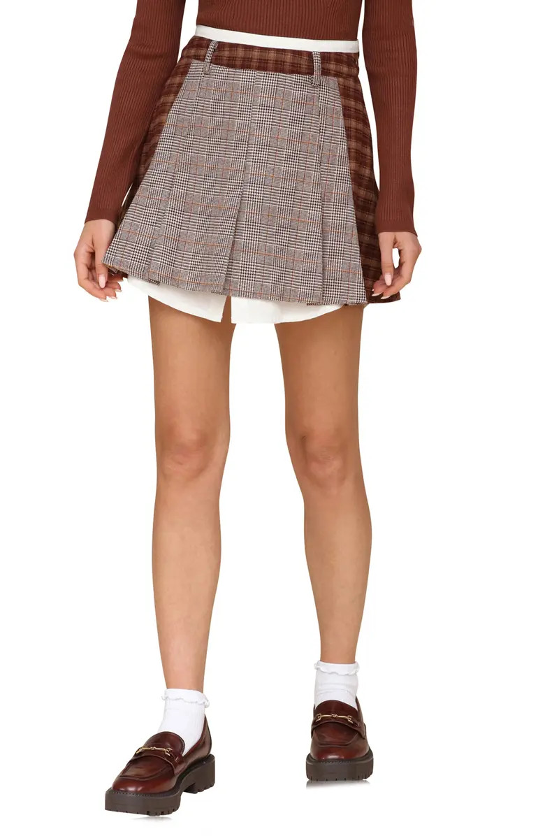 Avec Les Filles Plaid Layered Look Miniskirt | Nordstrom | Nordstrom
