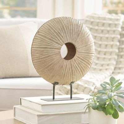 Grooved Wooden Sculpture | Grandin Road