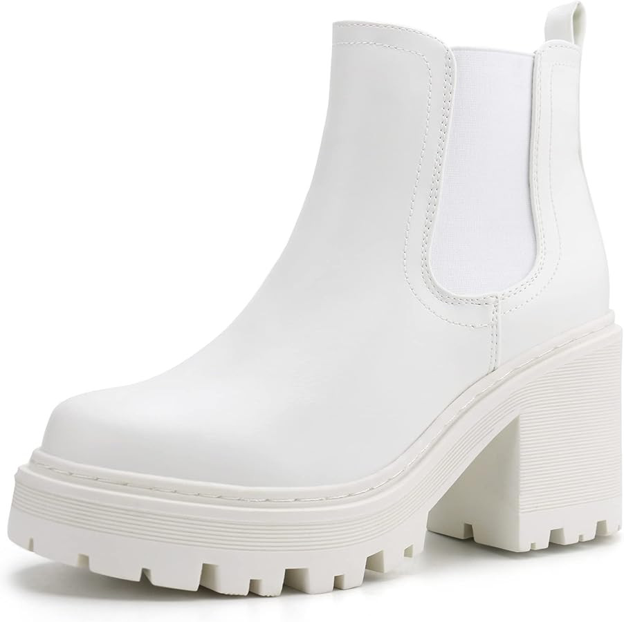 firelli Women Fashion Chelsea Boots Platform Boots Classic Ankle Booties | Amazon (US)