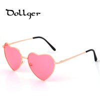 Heart Shaped Sunglasses Women Metal Reflective Mirror Lens Fashion Luxury Sun Gl | Bonanza (Global)