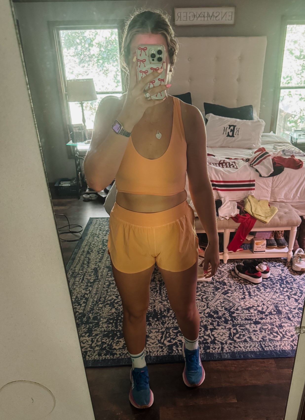 These shorts are on SALE. Workout set. Orange workout set. Lululemon sale  

#LTKActive #LTKSaleAlert #LTKFindsUnder100