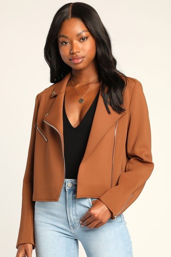 Brown Moto Jacket Outfit | Fall Jacket | Jackets | fall capsule fall capsule wardrobe fall clothing  | Lulus (US)