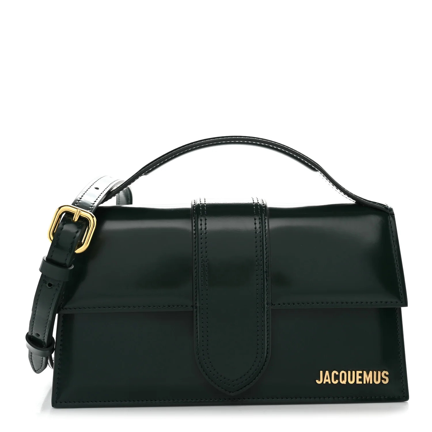 Jacquemus Glazed Calfskin Le Grand Bambino Dark Green 1962822 | FASHIONPHILE (US)