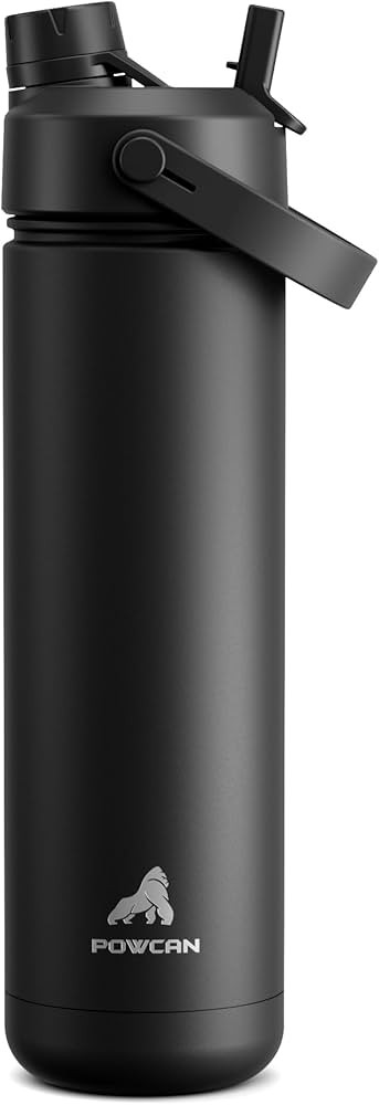 POWCAN 26 oz Insulated Water Bottle with 2-in-1 Straw and Spout Lid, Keep Cold 24H, Leak-Proof, F... | Amazon (US)