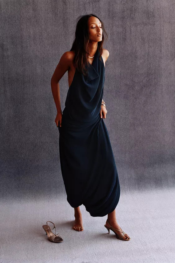 LIMITED EDITION HALTER DRESS WITH VOLUMINOUS HEM | Zara US
