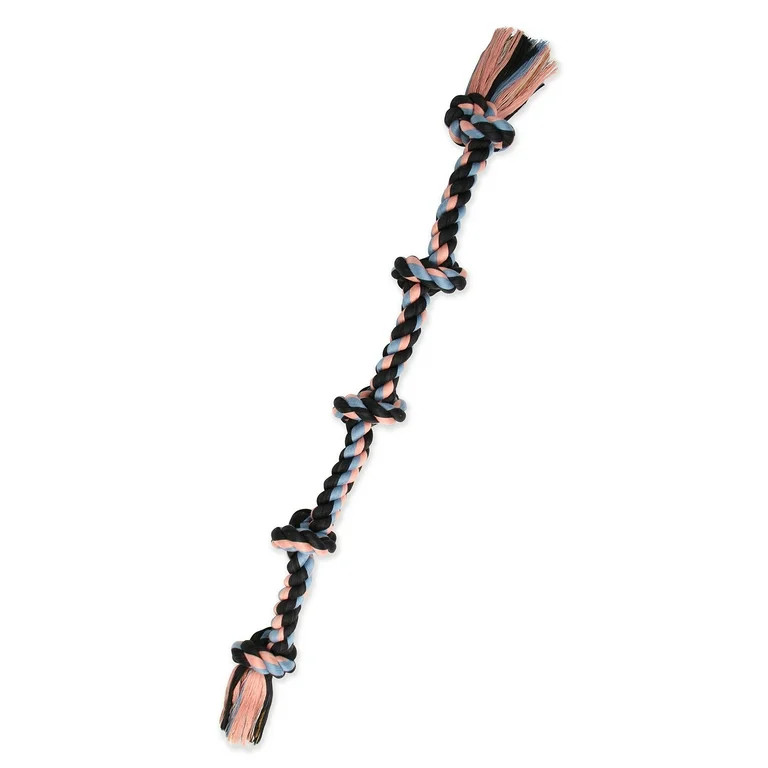 Mammoth Flossy Chews Cottonblend 5 Knot Tug Rope Dog Toy Extra Large 36", Assorted Colors | Walmart (US)