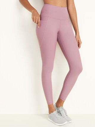High-Waisted Elevate Powersoft 7/8-Length Side-Pocket Leggings For Women | Old Navy (US)