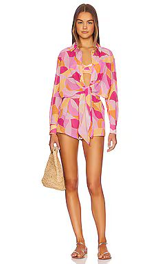 Lovers and Friends Feelin Groovy Romper in Fuschia Geo from Revolve.com | Revolve Clothing (Global)