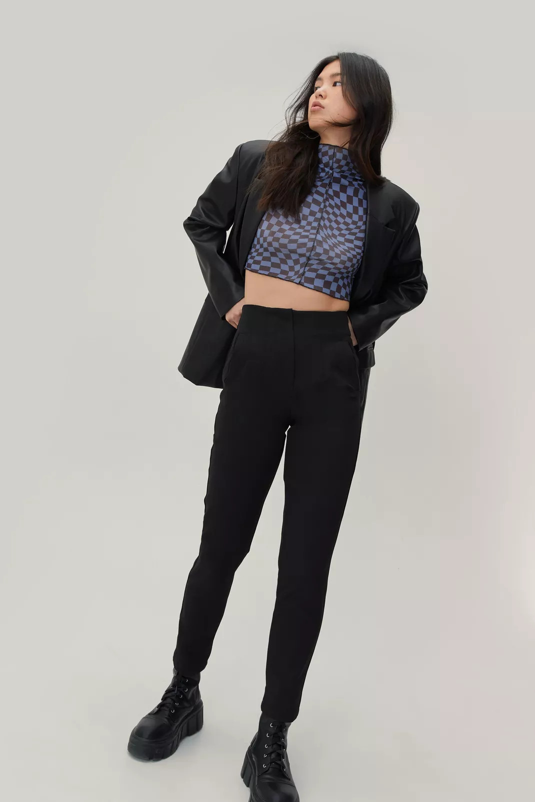 Pleat Detail Straight Leg Tapered Pants | Nasty Gal (US)