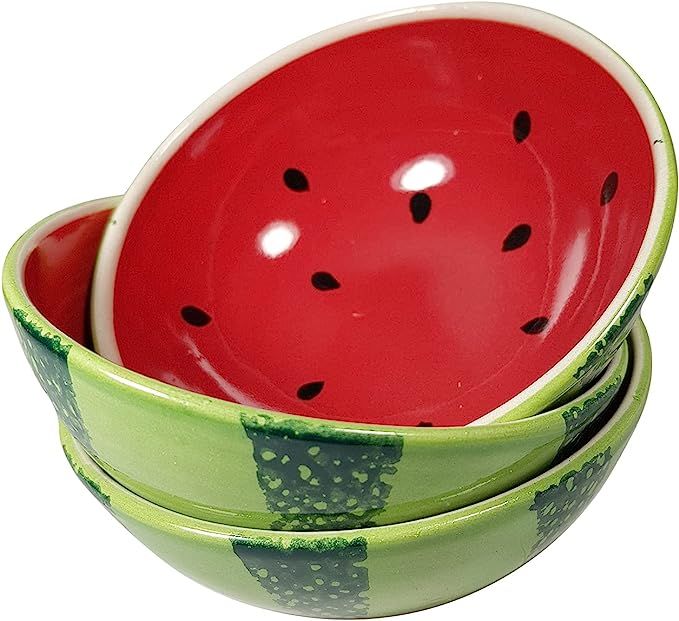 Cute Hand-Painted Fruit Watermelon Designed Ceramic Small Bowls For Ice Cream Snack Cereal Desser... | Amazon (US)