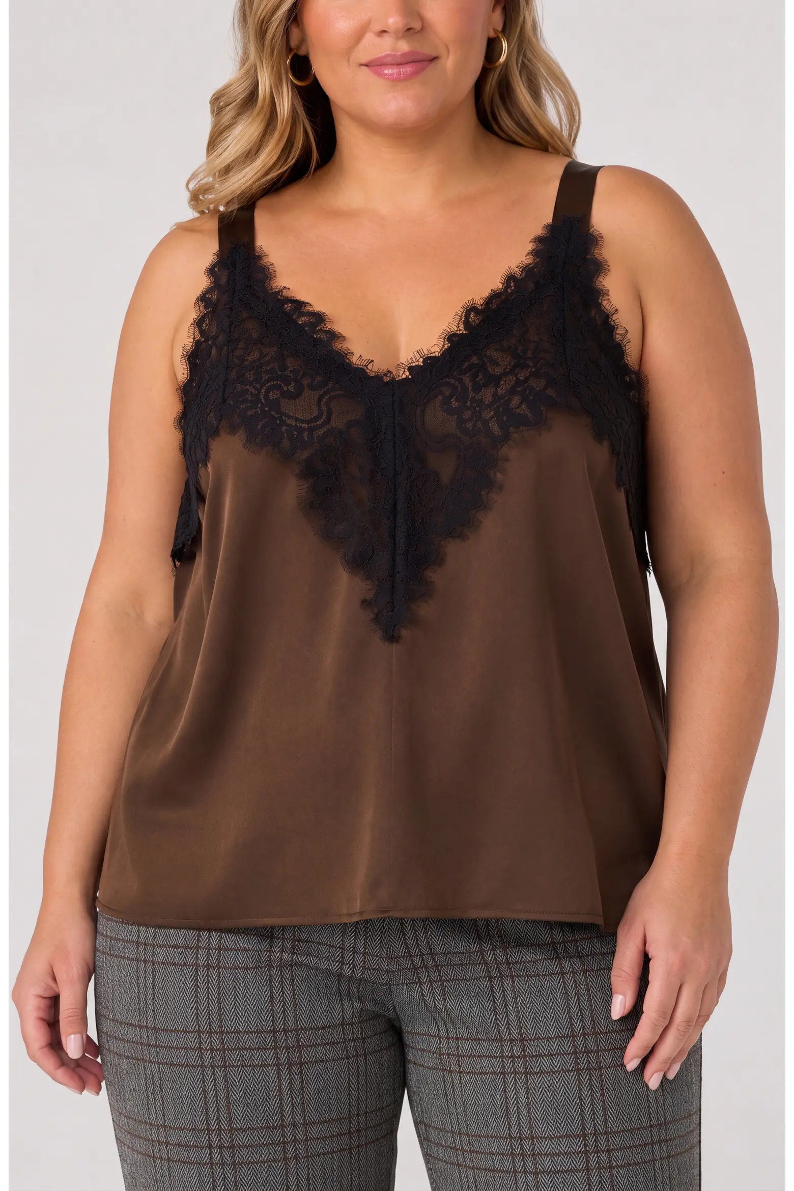Liverpool Los Angeles Lace Trim Satin Camisole (Women) | Nordstrom | Nordstrom