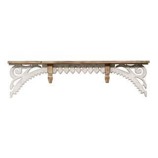 Stratton Home Decor Vintage Wood Wall Shelf S23755 - The Home Depot | The Home Depot
