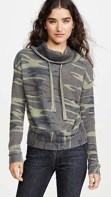 The Camo Cowl Neck Thermal Top | Shopbop