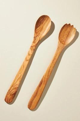 Olive Wood Serving Set | Anthropologie (US)
