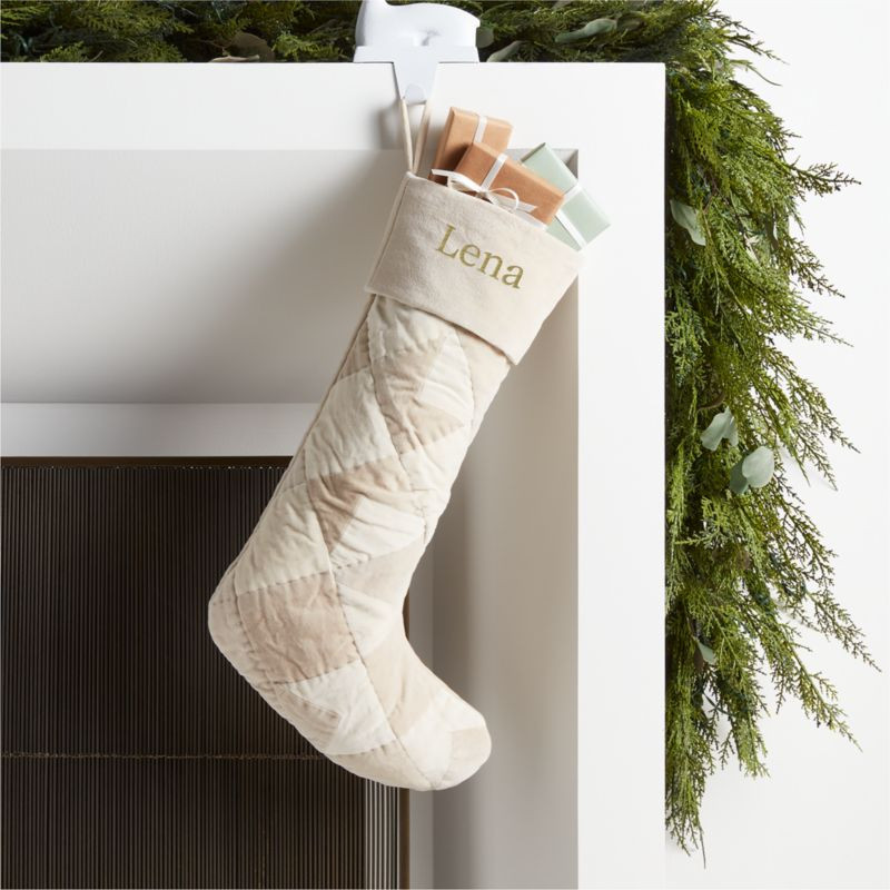 Velvet Heritage Ivory Christmas Stocking + Reviews | Crate & Barrel | Crate & Barrel