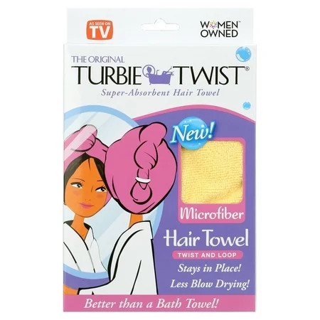 Turbie Twist Microfiber Hair Towel Wrap - 1 Pack - For Women, Men & Kids - Travel & Bathroom Essential - Quick Dry Hair Turban for Curly, Long & Thick Hair (Assorted Colors) | Walmart (US)