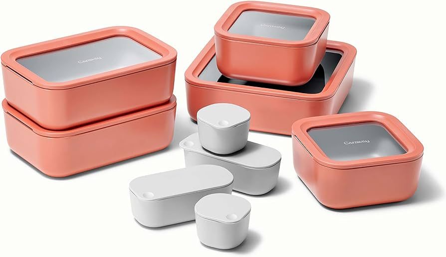 Caraway Glass Food Storage Set, 14 Pieces - Easy to Store, Non Toxic Lunch Box Containers with Gl... | Amazon (US)
