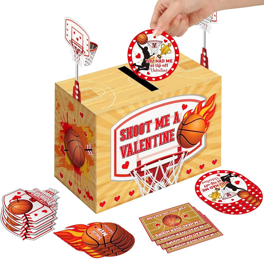 Geyee Valentine's Boxes for Kids Football Valentines Cards with 4 Different Cards for Office Clas... | Amazon (US)