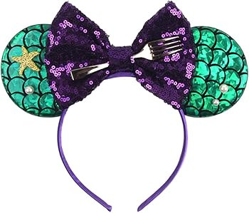 Foeran Mouse Ears Headbands Shiny Bows Mouse Ears Glitter Party Princess Decoration Cosplay Costu... | Amazon (US)