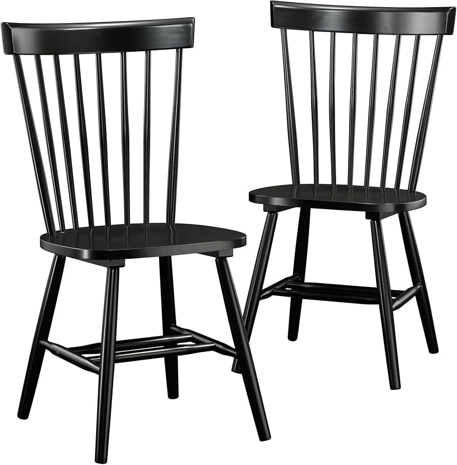 Sauder New Grange Spindle Back Chairs, Wood, Black finish | Amazon (US)