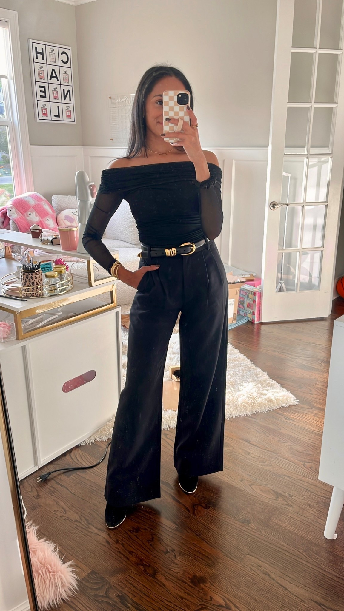 Tailored black pants
Off the shoulder mesh top
Outfit inspo
24 in pants


#LTKStyleTip #LTKSaleAlert #LTKFindsUnder50