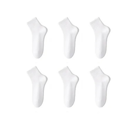 TELOLY 6Pairs Women s White Ankle Socks Breathable Cotton Ankle Socks Seamless Design for Comfort | Walmart (US)