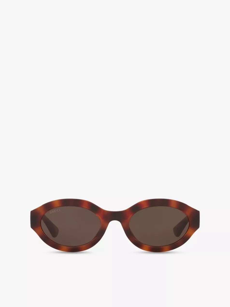 GG1579S Oval-Frame Injected Sunglasses | Selfridges