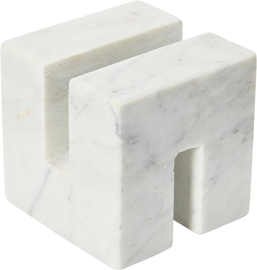 Creative Co-Op Contemporary Marble Cookbook Stand Décor, White | Amazon (US)