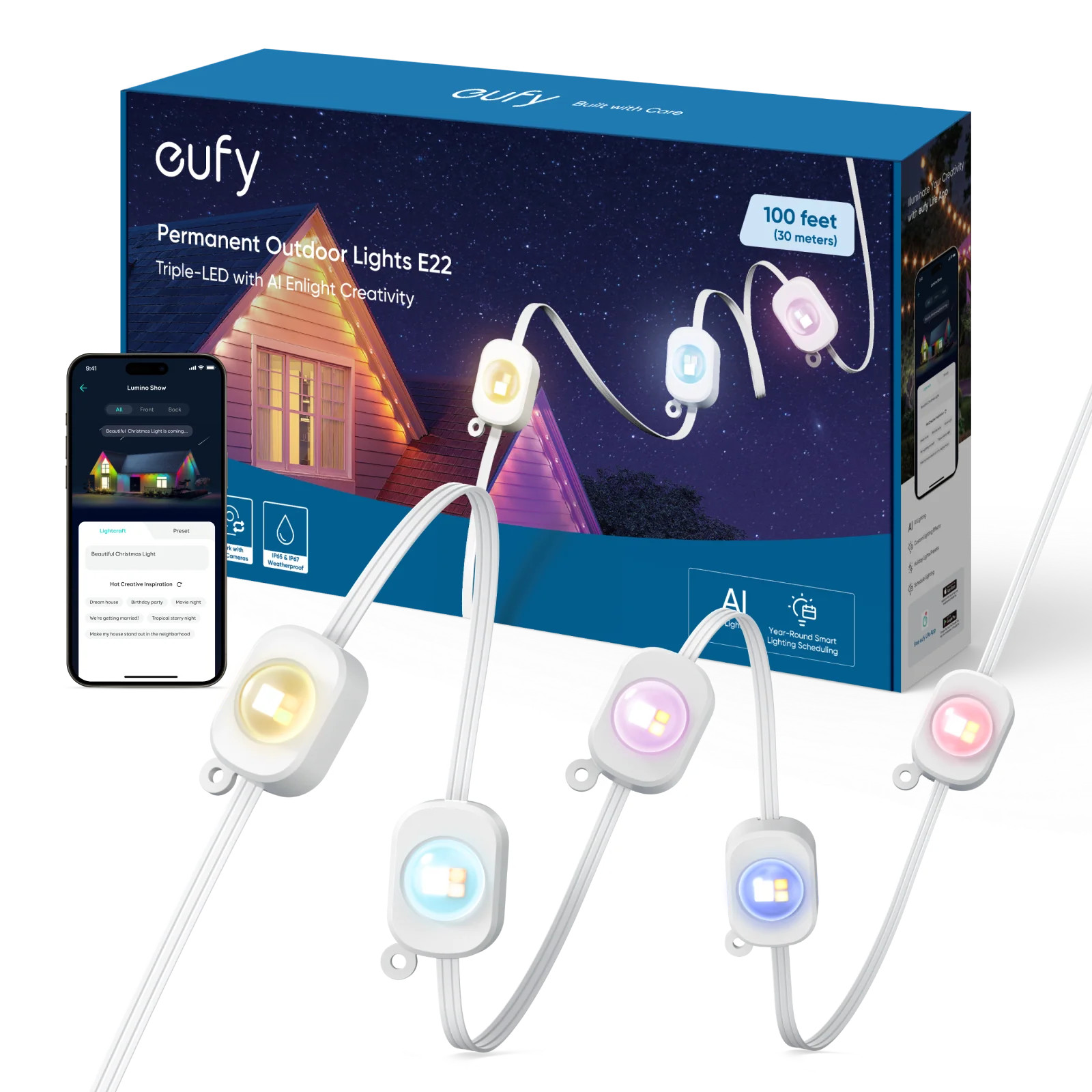 eufy Permanent Outdoor Lights E22, 100ft | Eufy US