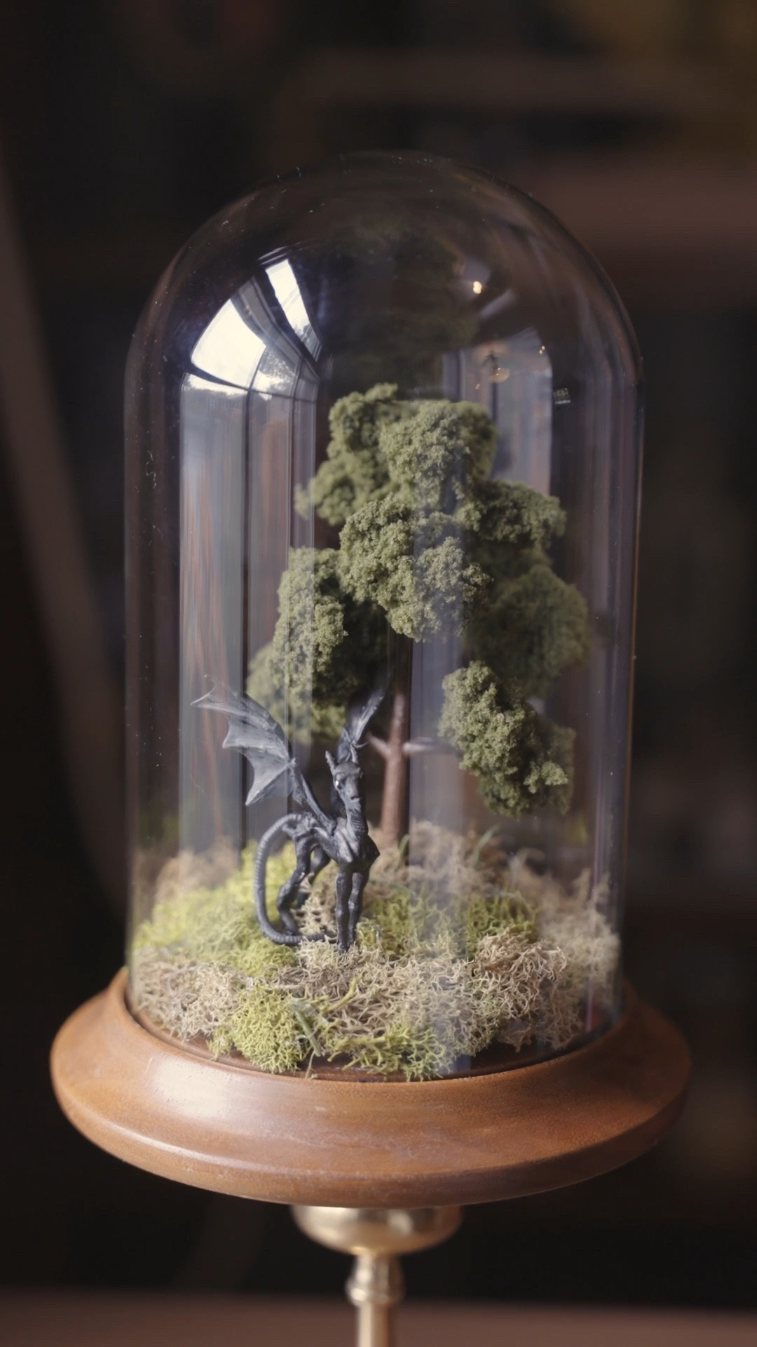 I’m convinced you can put anything under a cloche and it instantly looks classy 💅

And yes, I know what you’re thinking. This was already in a cloche 😅 True! But the original paint job wasn’t giving “cabinet of curiosities” so I decided to give this little guy a glow-up.

A little acetone made it easy to separate the glass and remove the glue from the base. Then I went in with black spray paint, some air-dry clay, moss, lights, and a tiny tree. Voilà ✨ Now he’s ready for a spot on my Halloween shelves.


#HalloweenDecor #DIYHalloween #ClocheDecor #SpookySeason #DIYHomeDecor #LTKHome #HalloweenVibes

#LTKHome #LTKHalloween #LTKSeasonal