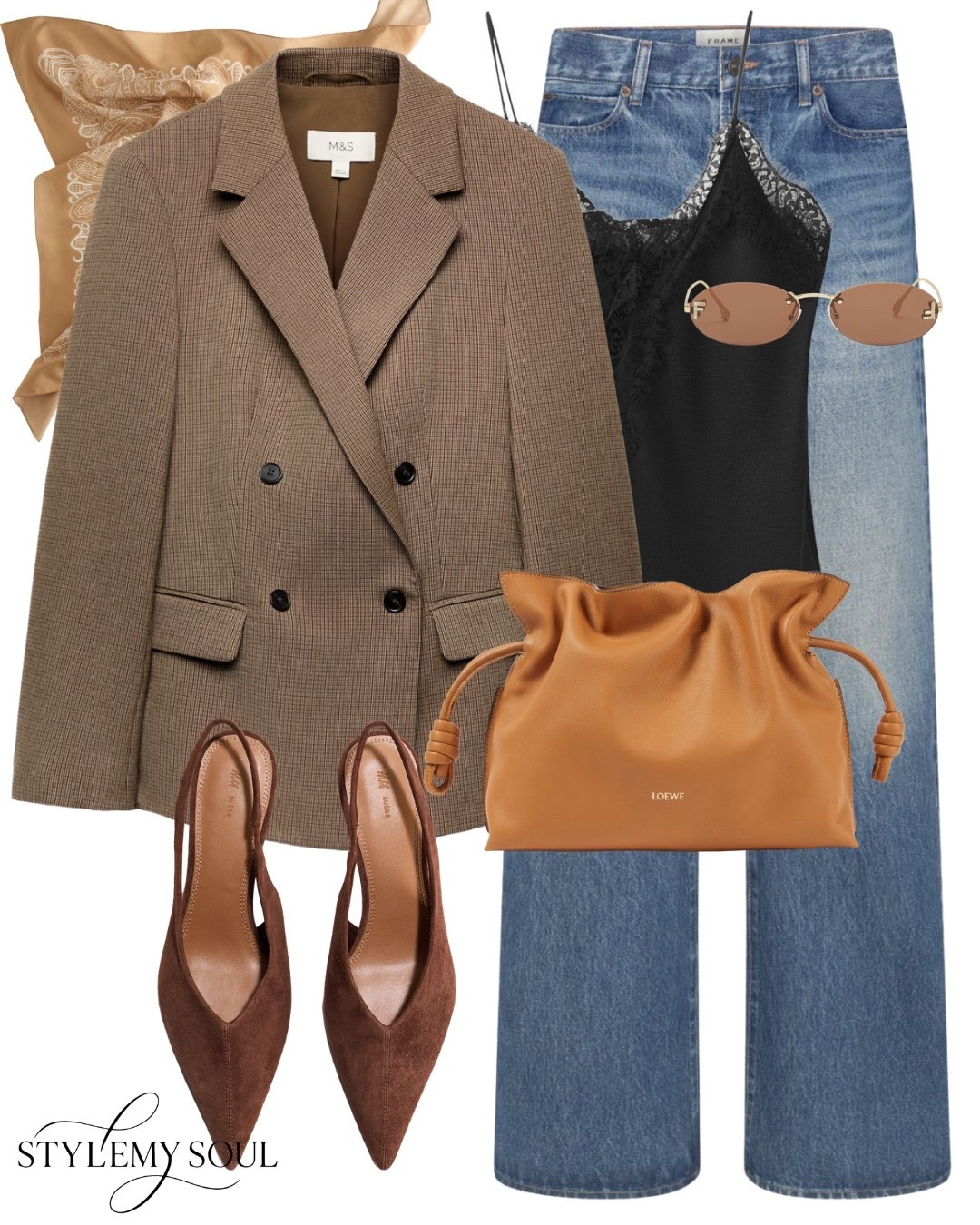 Blazer, jeans, camel shoes , lace top, workwear

#LTKautumn #LTKjeans #LTKworkwear